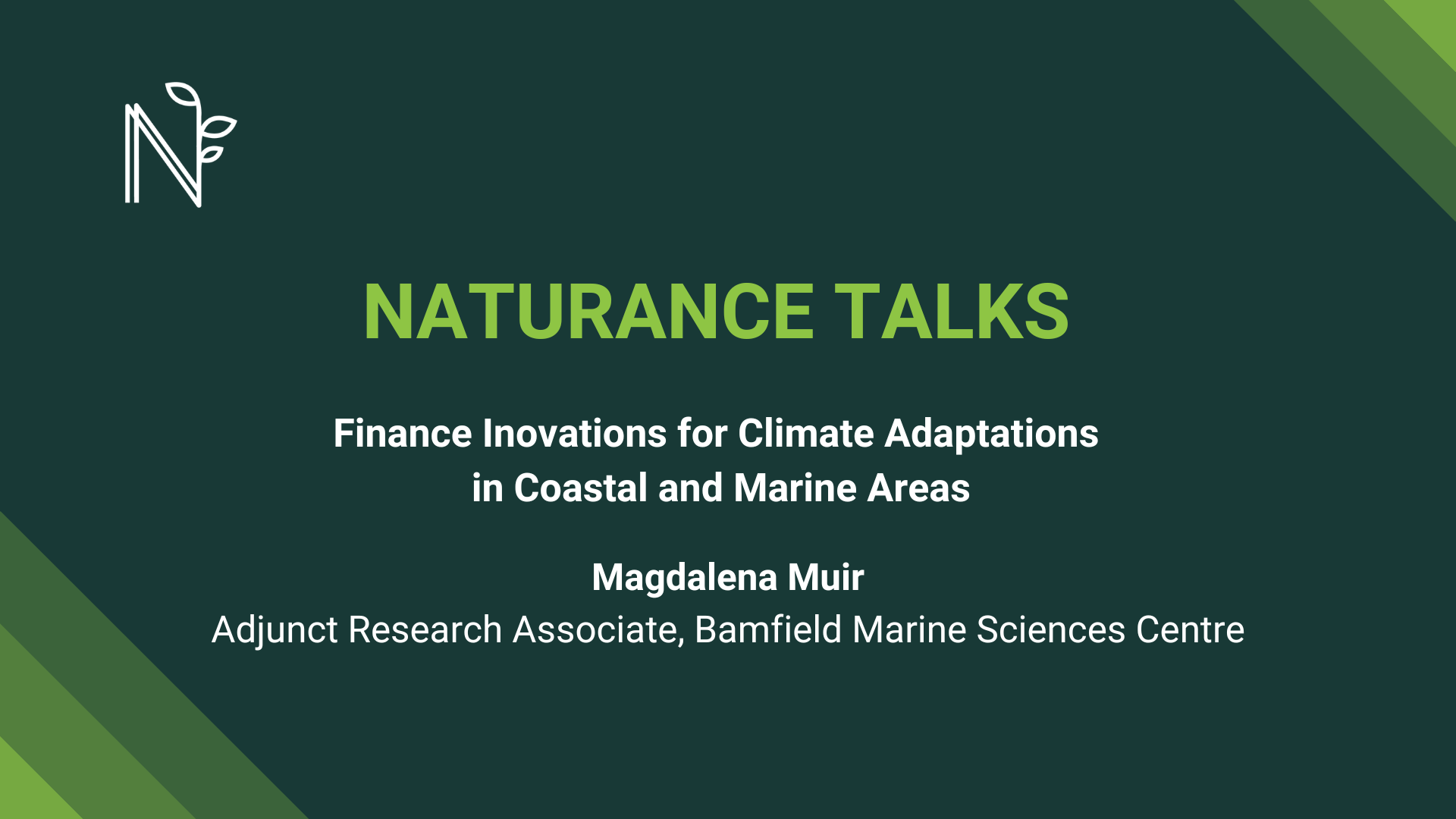 Magdalena Muir: Finance Inovations for Climate Adaptations  in Coastal and Marine Areas